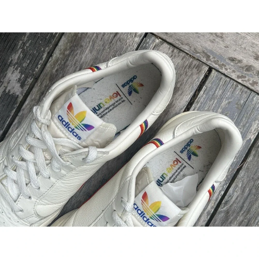 Adidas Continental 80 Pride Off-White Mens Size 11 Athletic Lace Sneakers EF2318